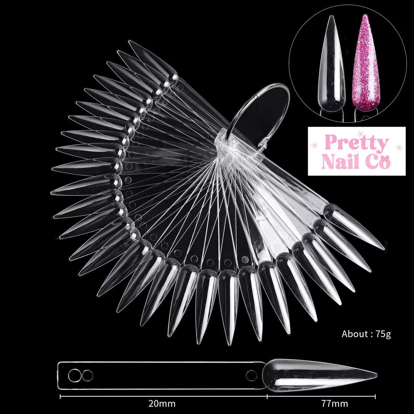 Clear 50pc Nail Display Ring