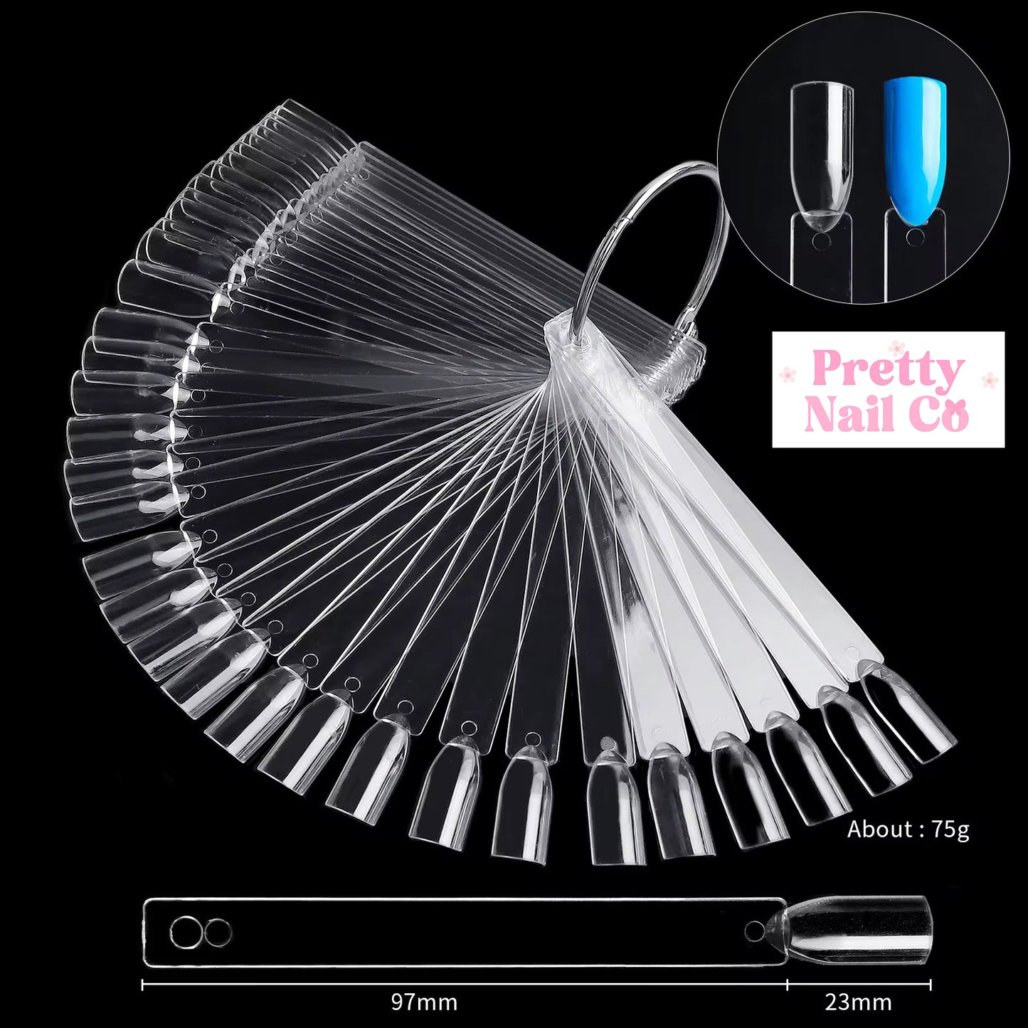 Clear 50pc Nail Display Ring
