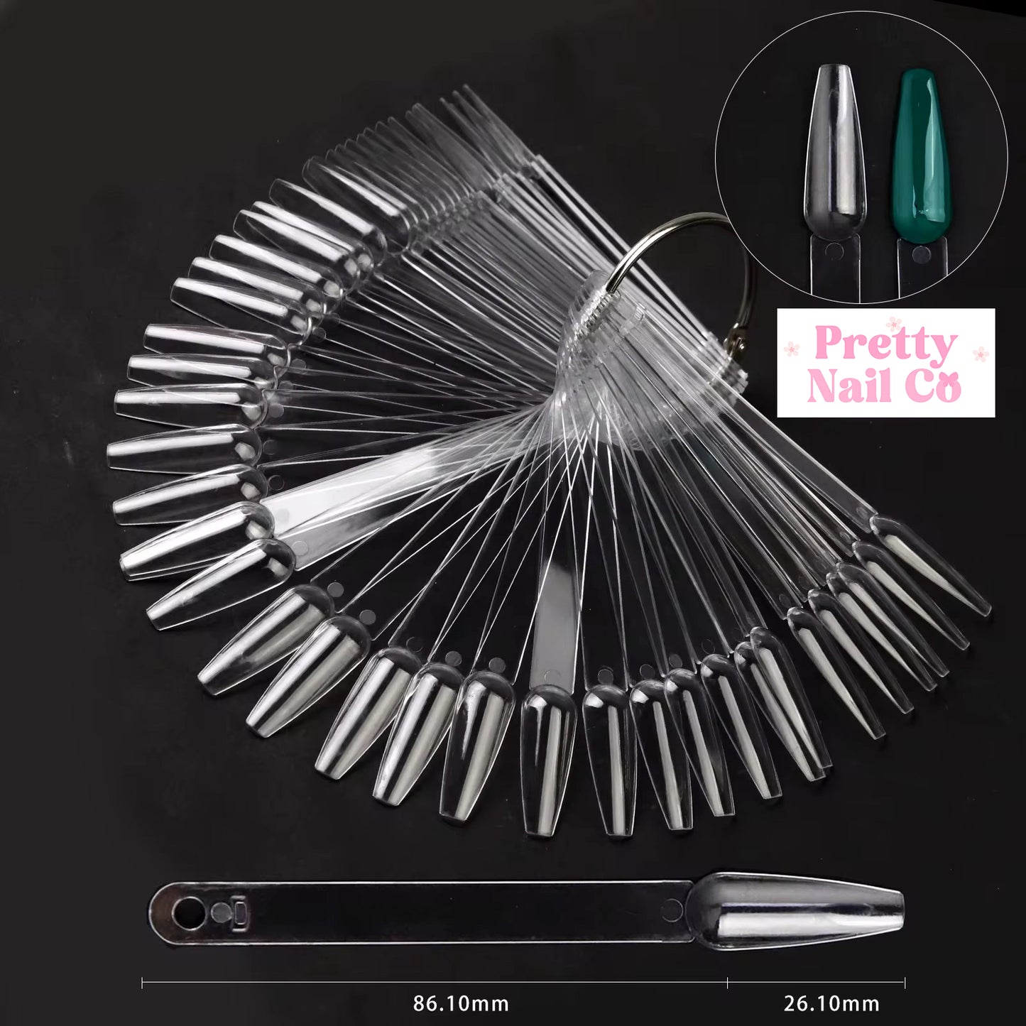 Clear 50pc Nail Display Ring