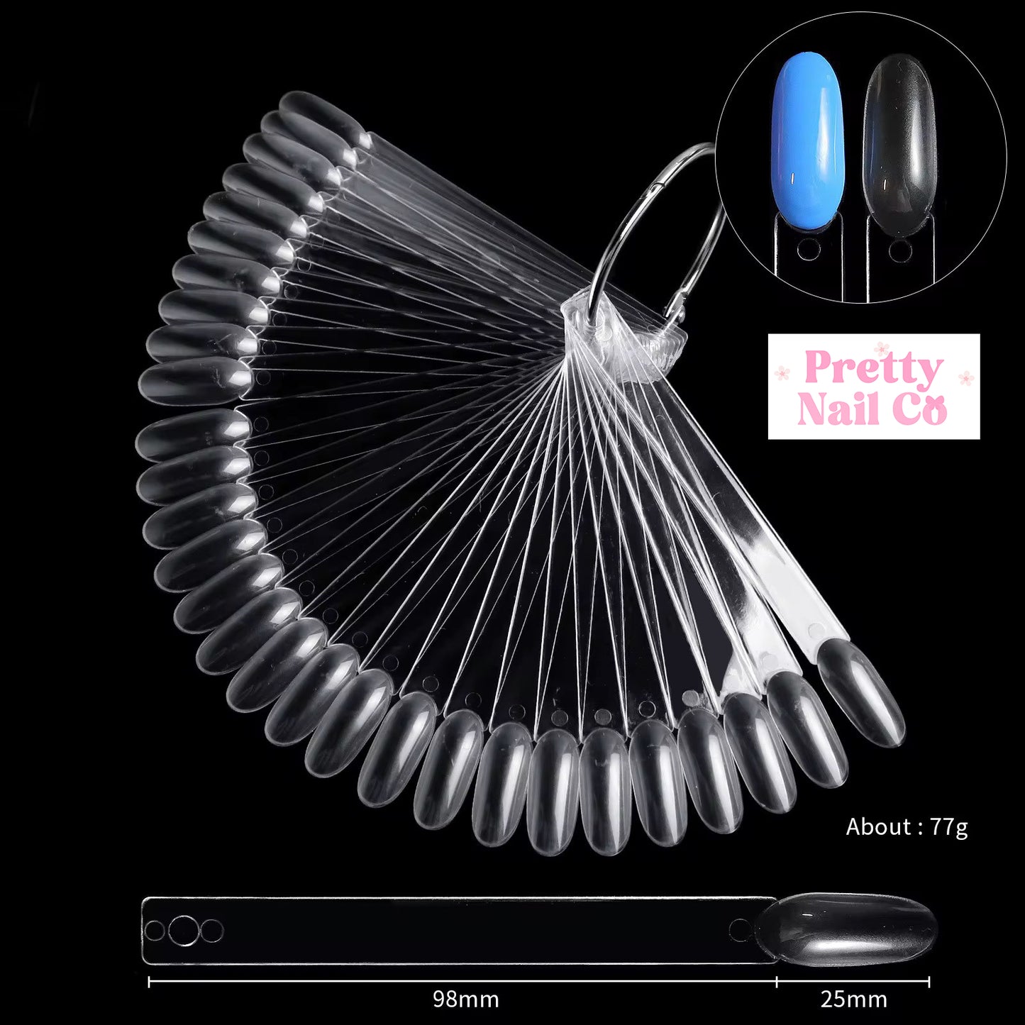 Clear 50pc Nail Display Ring