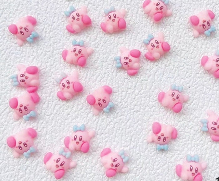 Kirby With Bow 3D Kawaii Nail Art
