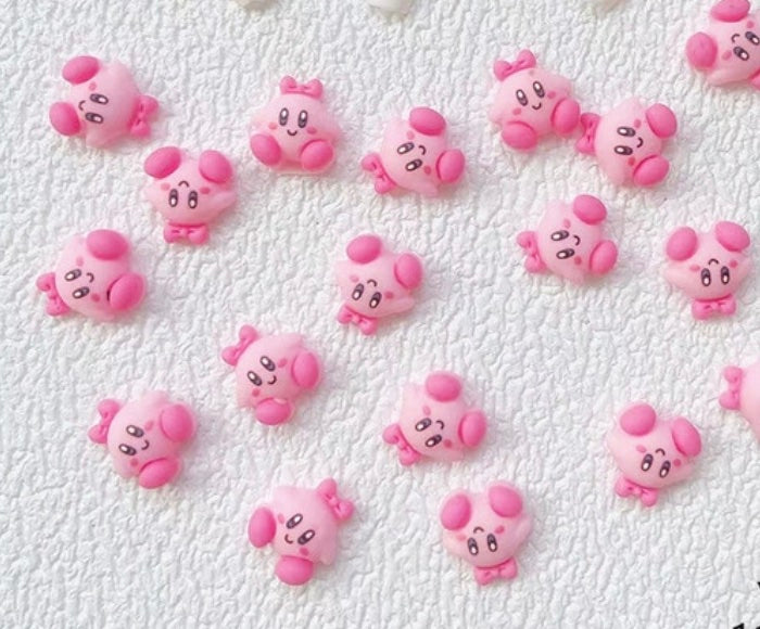 Kirby With Pink Bow 3D Kawaii Nail Art Pretty Nail Co