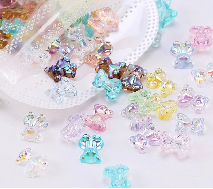 Metallic Gummy Bear 3D Kawaii Nail Art