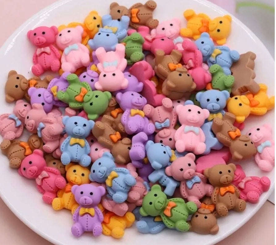 Teddy Bear Stitched 3D Kawaii Nail Art