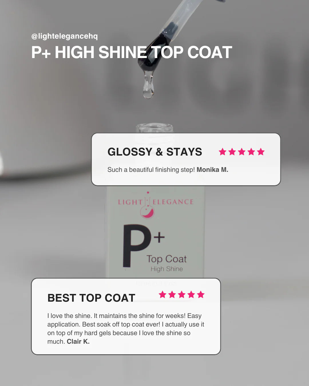 P+ High Shine Soak-off Top Coat 10ml