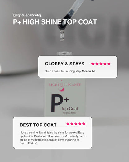 P+ High Shine Soak-off Top Coat 10ml