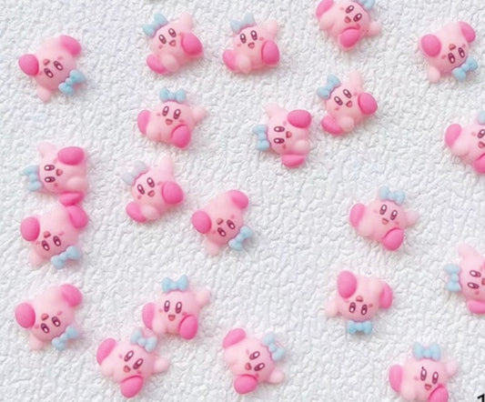 Kirby With Bow 3D Kawaii Nail Art