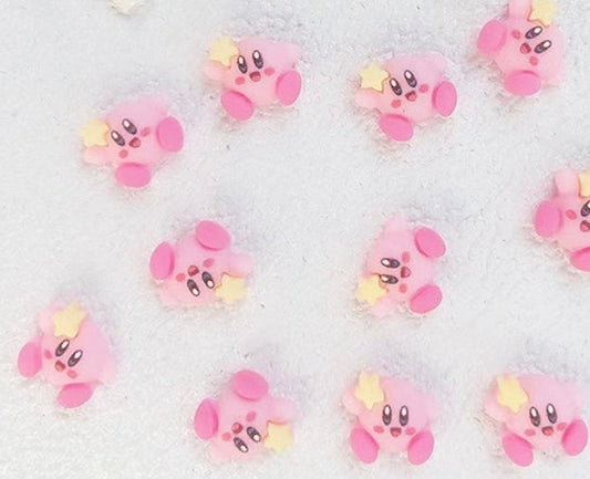 Kirby With Hat 3D Kawaii Nail Art