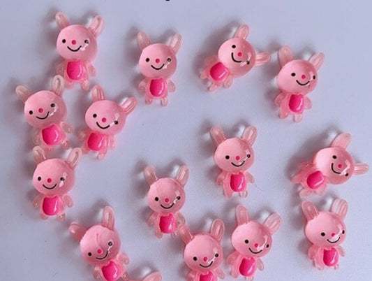 Pink Transparent Bear 3D Kawaii Nail Art