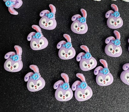 Purple Rabbit 3D Kawaii Nail Art