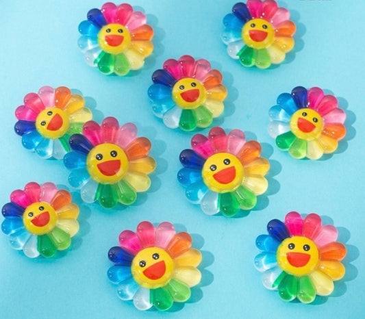 Semi-Transparent Flower 3D Kawaii Nail Art